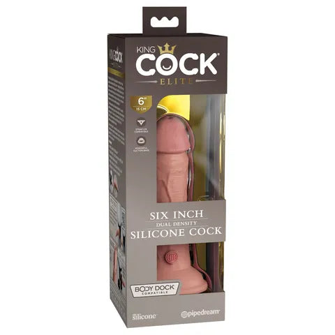 King Cock Elite 6'' Dual Density Cock - Flesh 15.2 cm Dong - ClubX